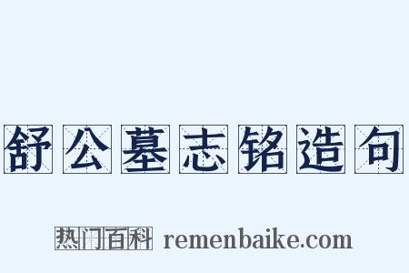 舒公墓志铭造句是什么意思的图片